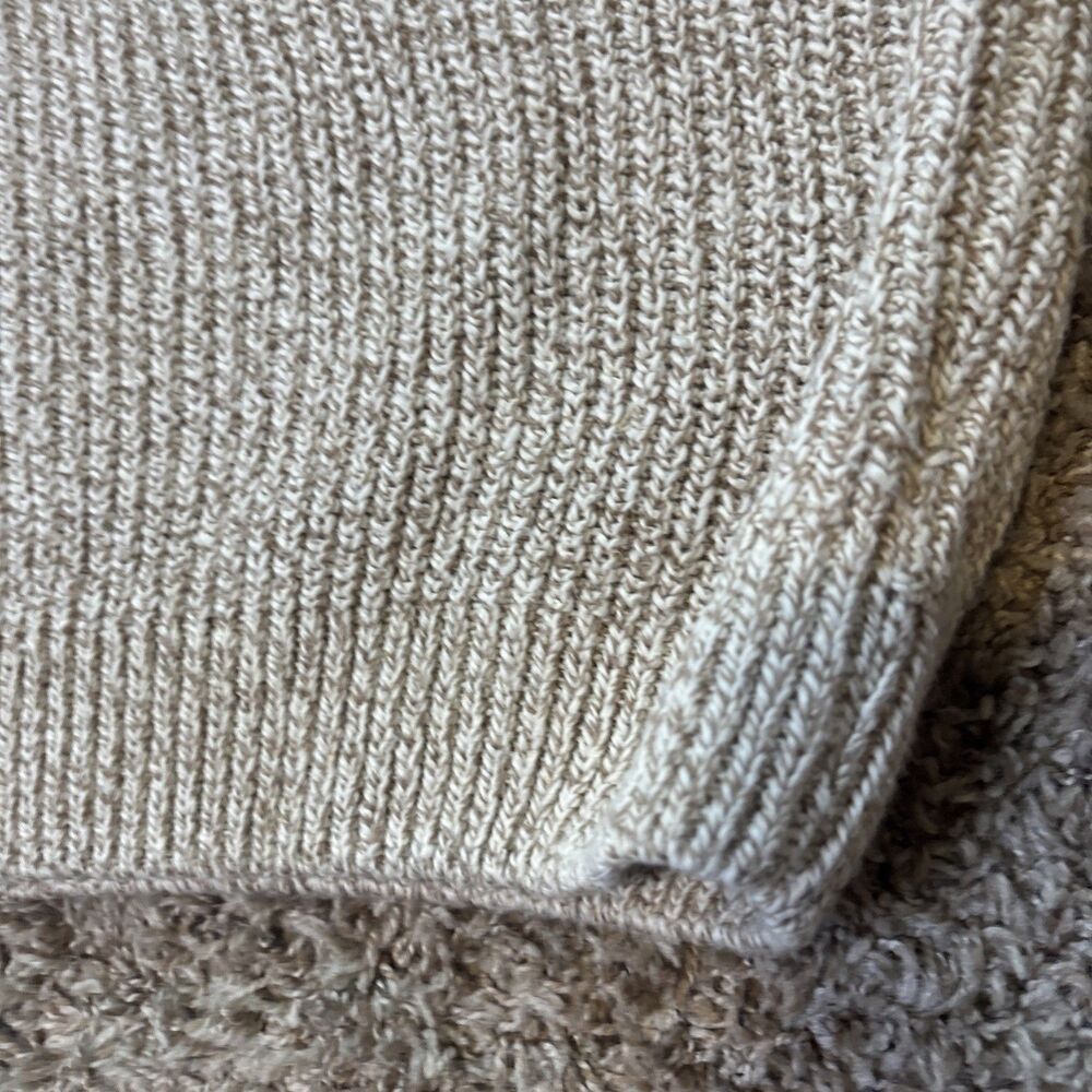 VTG Eddie Bauer Sweater Mens XL Oatmeal Henley Cotton Fisherman 90's Y2K Chunnky - Picture 12 of 16